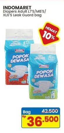 Promo Harga Indomaret Diapers Adult M8, L7, XL6 6 pcs - Indomaret