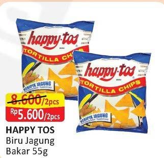 Promo Harga HAPPY TOS Tortilla Chips per 2 pouch 55 gr - Alfamart