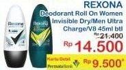 REXONA Deo Roll On Invisible Dry/ Men Ultra Charge, V8
