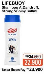 Promo Harga LIFEBUOY Shampoo Anti Dandruff, Strong Shiny 340 ml - Alfamart