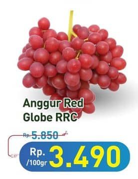 Promo Harga Anggur Red Globe RRC per 100 gr - Hypermart