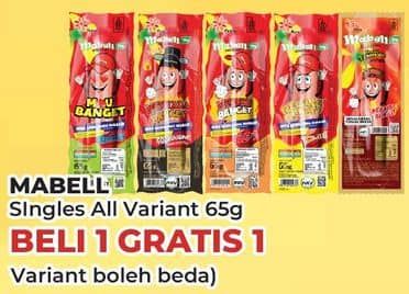Promo Harga Mabell Sosis Single All Variants 65 gr - Yogya