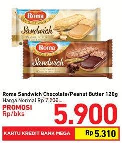 harga roma sandwich coklat 1 dus