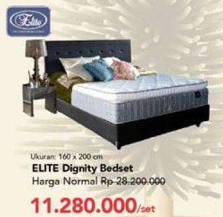 Promo Harga ELITE Dignity Complete Bed Set 160x200cm  - Carrefour