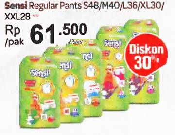 Promo Harga Sensi Regular Pants S48, M40, L36, XL30, XXL28  - Carrefour