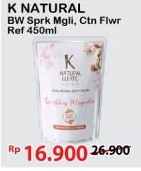 Promo Harga K NATURAL WHITE Body Wash Sparkling Magnolia, Cotton Flower 450 ml - Alfamart