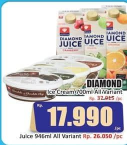 Promo Harga Diamond Ice Cream All Variants 700 ml - Hari Hari