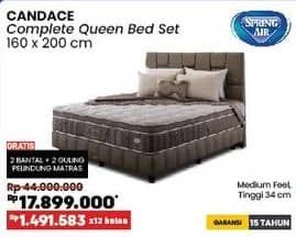 Promo Harga Spring Air Candace Complete Bed Set Queen 160x200cm  - COURTS