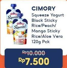 Promo Harga CIMORY Squeeze Yogurt Black Sticky Rice, Peach, Mango Sticky Rice, Aloe Vera 120 gr - Indomaret