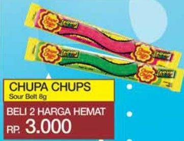 Promo Harga Chupa Chups Sour Belt Strawberry, Assorted 10 gr - Yogya