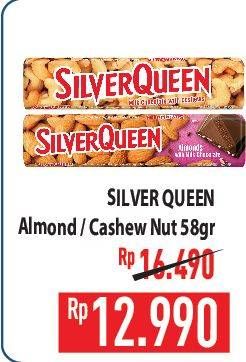 Promo Harga Silver Queen Chocolate Kecuali Almonds, Kecuali Cashew 62 gr - Hypermart