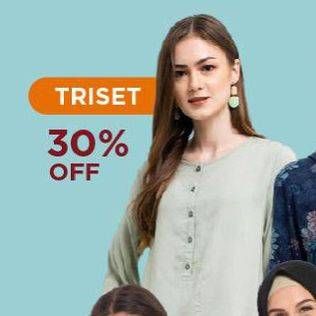 Promo Harga TRISET Kemeja Wanita  - Carrefour
