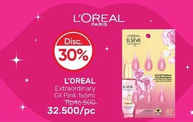 Promo Harga LOREAL Elseve Extraordinary Oil Hair Treatment Serum Pink Droplet per 6 pcs 1 ml - Guardian
