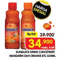 Promo Harga Sunquick Minuman Sari Buah Mandarin, Orange 330 ml - Superindo