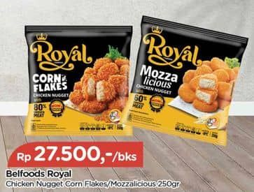 Promo Harga Belfoods Royal Nugget Cornflakes, Mozzalicious 250 gr - TIP TOP