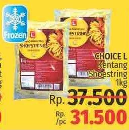 Promo Harga CHOICE L French Fries Shoestring 1 kg - LotteMart