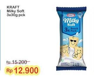 Promo Harga Kraft Milky Soft per 3 pcs 30 gr - Indomaret