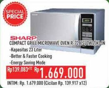Promo Harga SHARP R-728(S)-IN | Stylish Designed Microwave Oven 25ltr  - Hypermart