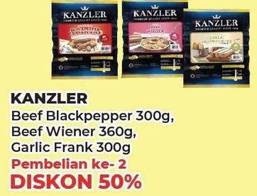 Promo Harga KANZLER Beef Blackpepper 300g, Beef Wiener 360g, Garlic Frank 300g  - Yogya