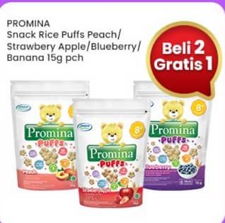 Promo Harga Promina Puffs Peach, Strawberry Apple, Blueberry, Pisang 15 gr - Indomaret