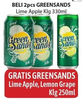 Promo Harga Green Sands Minuman Soda Lime Apple 330 ml - Alfamidi