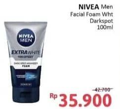 Promo Harga Nivea Men Facial Foam Extra White Dark Spot 100 ml - Alfamidi
