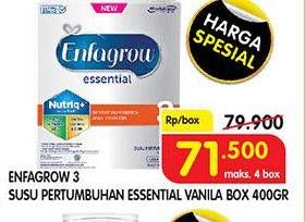 Promo Harga ENFAGROW Essential 3 Susu Formula Vanila 400 gr - Superindo