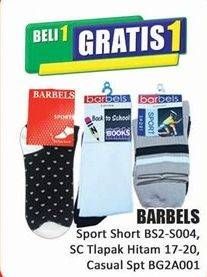 Promo Harga Barbels Kaos Kaki Sport Short BS2-S004, School Telapak Hitam, Sock CA Sport BG2A001  - Hari Hari