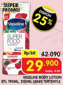 Promo Harga Vaseline Body Lotion 190 ml - Superindo