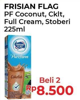 Promo Harga FRISIAN FLAG Susu UHT Purefarm Coconut Delight, Full Cream, Strawberry, Swiss Chocolate 225 ml - Alfamart