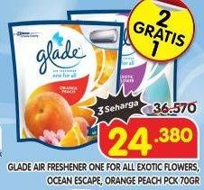 Promo Harga Glade One For All Exotic Flower, Ocean Escape, Orange Peach 80 gr - Superindo