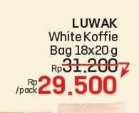 Promo Harga Luwak White Koffie per 18 sachet 20 gr - LotteMart