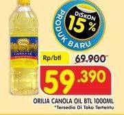 Promo Harga ORILIA Canola Oil 1000 ml - Superindo