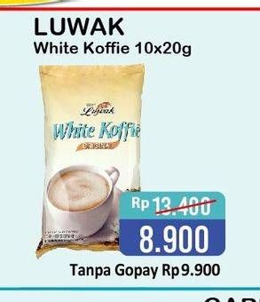 Promo Harga Luwak White Koffie per 10 sachet 20 gr - Alfamart