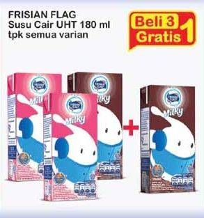 Promo Harga FRISIAN FLAG Susu UHT Milky All Variants per 3 botol 180 ml - Indomaret