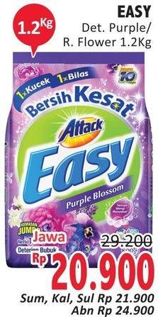 Promo Harga ATTACK Easy Detergent Powder Purple Blossom, Romantic Flowers 1200 gr - Alfamidi