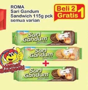 Promo Harga ROMA Sari Gandum All Variants 115 gr - Indomaret