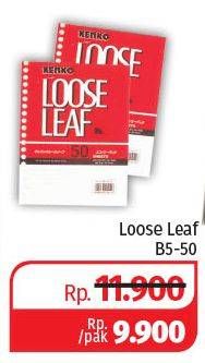 Promo Harga KENKO Loose Leaf B5, 11900 50 pcs - Lotte Grosir