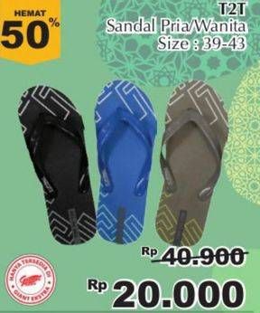 Promo Harga T2T Sandal Jepit Pria/ Wanita  - Giant