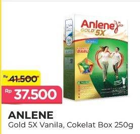 Promo Harga ANLENE Gold Plus 5x Hi-Calcium Vanila, Coklat 250 gr - Alfamart