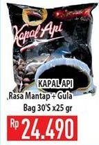 Promo Harga Kapal Api Kopi Mantap + Gula per 30 sachet 25 gr - Hypermart