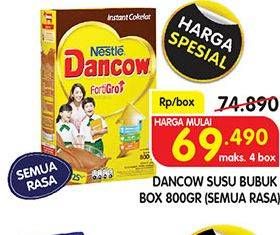 Promo Harga DANCOW FortiGro Susu Bubuk Full Cream, Instant, Instant Cokelat 800 gr - Superindo