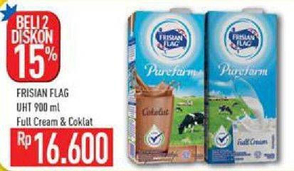 Promo Harga FRISIAN FLAG Susu UHT Purefarm Full Cream, Cokelat 900 ml - Hypermart