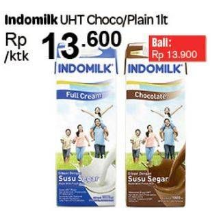 Promo Harga Indomilk Susu UHT Full Cream Plain, Cokelat 1000 ml - Carrefour
