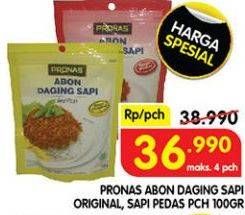 Promo Harga Pronas Abon Daging Sapi Original, Pedas 100 gr - Superindo