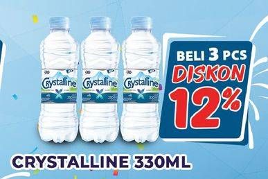Promo Harga CRYSTALLINE Air Mineral per 3 botol 330 ml - Hypermart