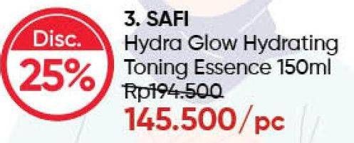 Promo Harga SAFI Hydra Glow Hydrating Toning Essence 150 ml - Guardian