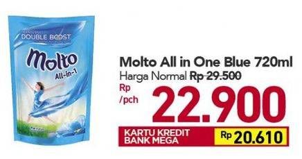 Promo Harga MOLTO All in 1 Blue Morning Fresh 720 ml - Carrefour