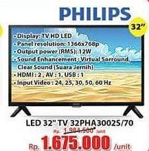 Promo Harga PHILIPS 32PHA3002S | Slim LED TV  - Hari Hari