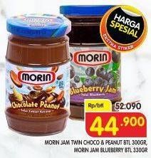 Promo Harga MORIN Jam Blueberry, Chocolate Peanut Twin 300 gr - Superindo